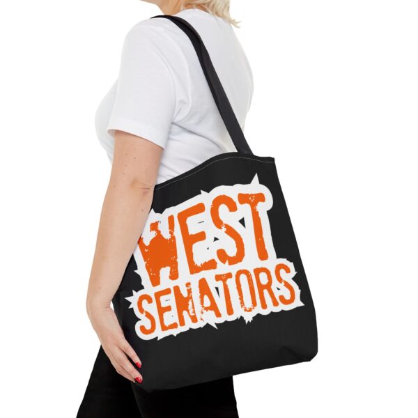 Portsmouth West - Grunge Text "West Senators" - Tote Bag - Image 8
