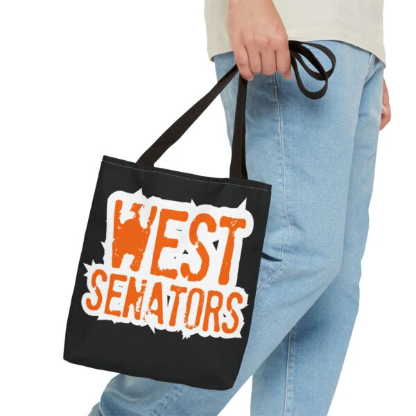 Portsmouth West - Grunge Text "West Senators" - Tote Bag - Image 3