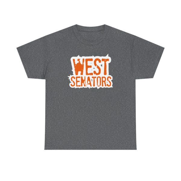 Portsmouth West - Grunge Text "West Senators" - Unisex Heavy Cotton Tee - Image 5