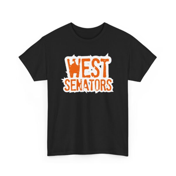 Portsmouth West - Grunge Text "West Senators" - Unisex Heavy Cotton Tee - Image 3