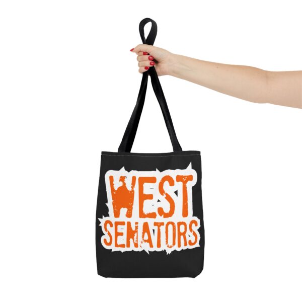 Portsmouth West - Grunge Text "West Senators" - Tote Bag - Image 4
