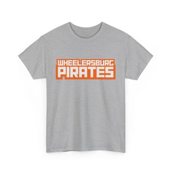 Wheelersburg Pirates - Block Text - Unisex Heavy Cotton Tee - Image 3